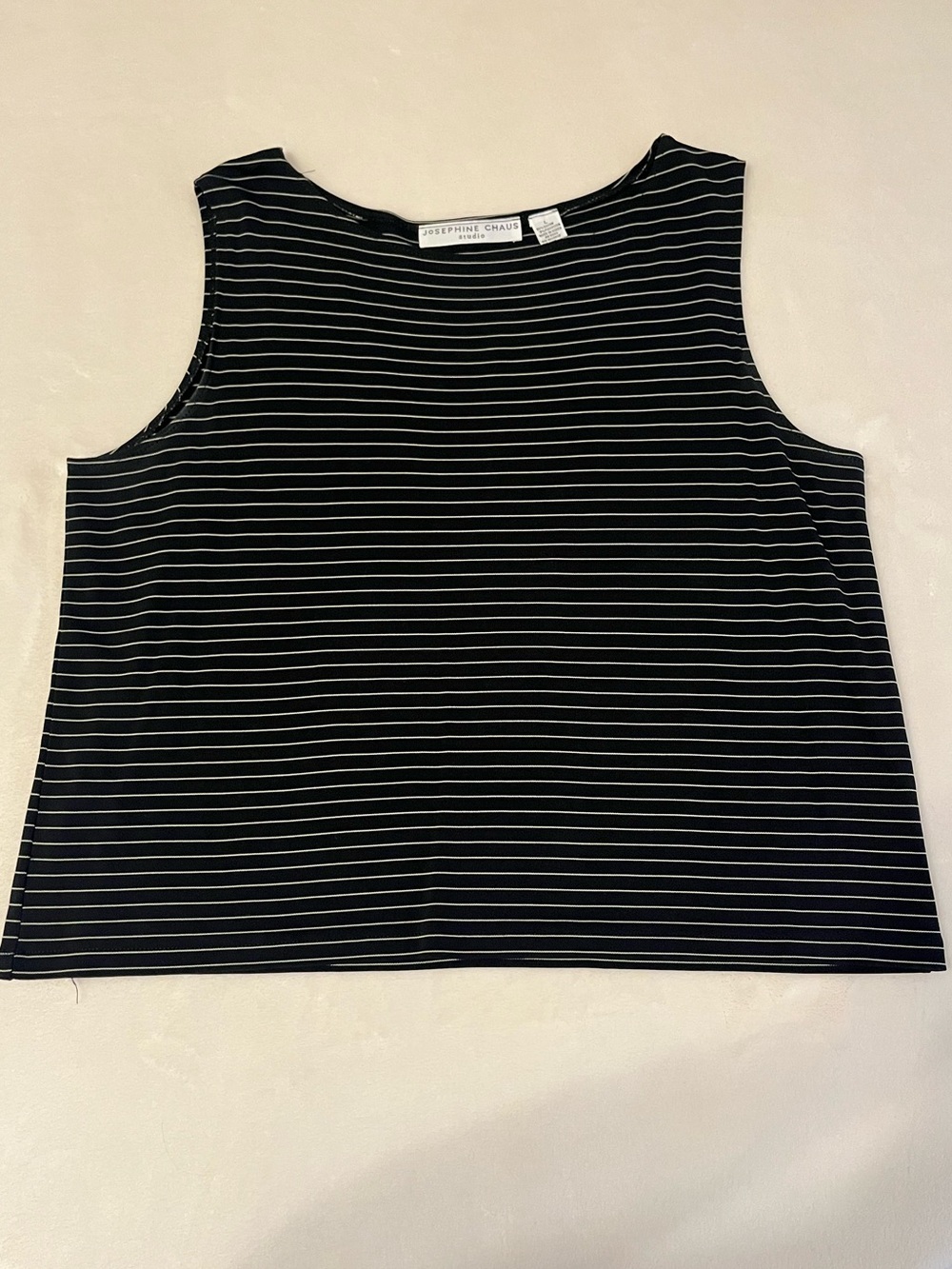 Josephine Chaus Black and White Striped Tank Top